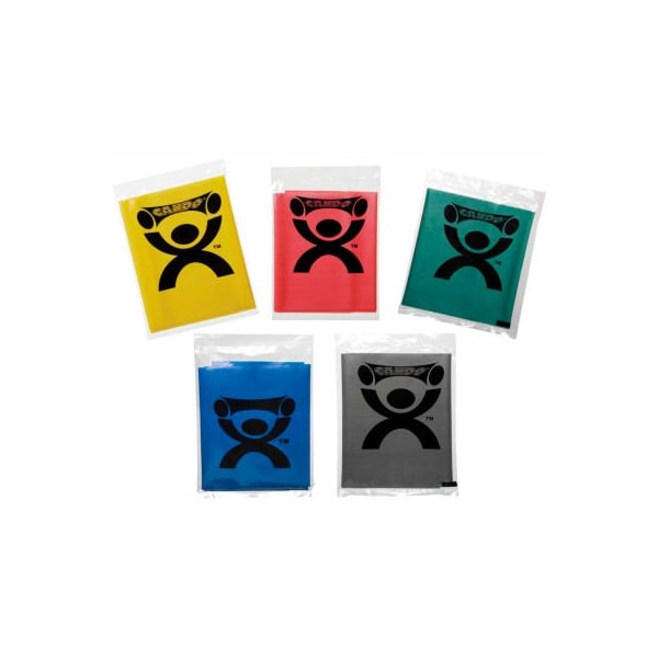 Fabrication Enterprises CanDo Low Powder Pre-Cut Exercise Band, 48"L Strips, 5 Color Set 1208498 - main